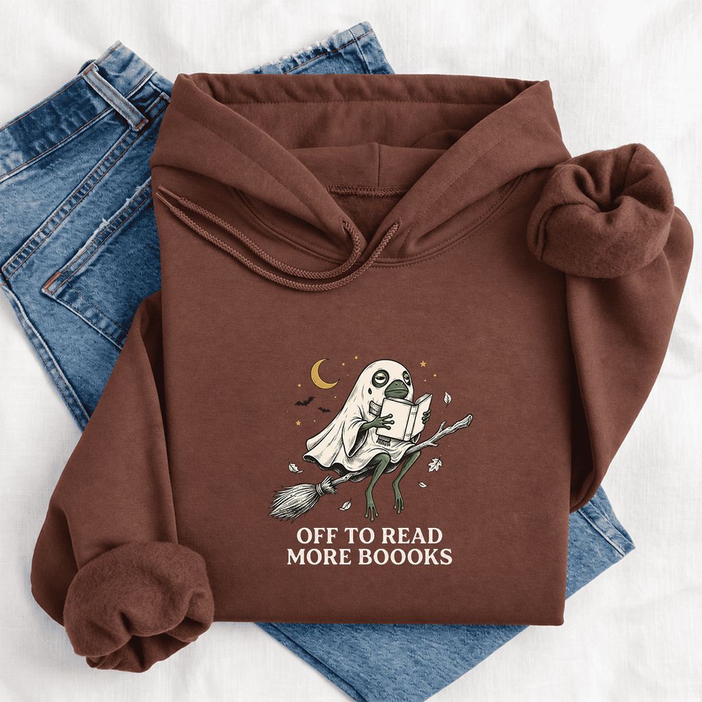 Off To Read More Booooks Softstyle Hoodie | Cozy Book Lover Gift Cocoa