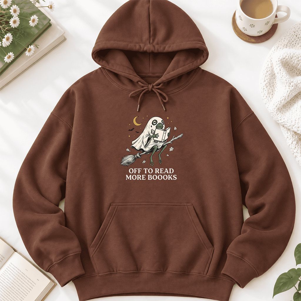 Off To Read More Booooks Softstyle Hoodie | Cozy Book Lover Gift Cocoa