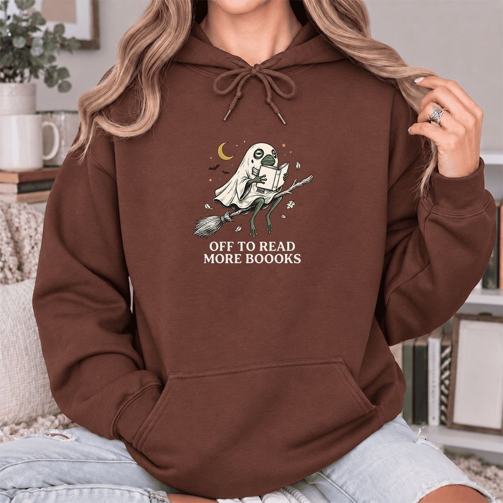 Off To Read More Booooks Softstyle Hoodie | Cozy Book Lover Gift Cocoa
