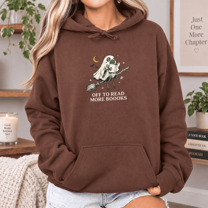 Off To Read More Booooks Softstyle Hoodie | Cozy Book Lover Gift Cocoa