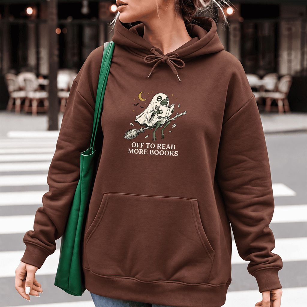 Off To Read More Booooks Softstyle Hoodie | Cozy Book Lover Gift Cocoa
