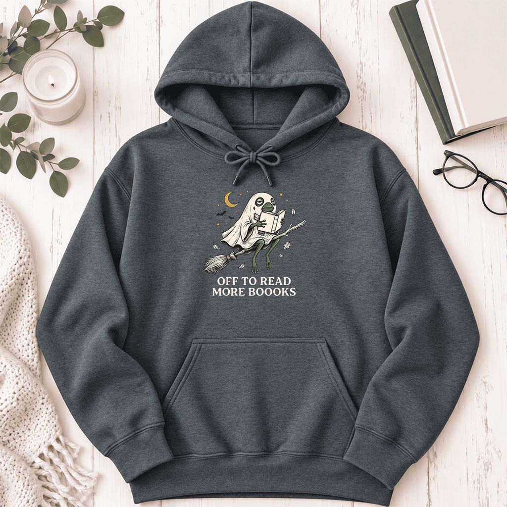 Off To Read More Booooks Softstyle Hoodie | Cozy Book Lover Gift Dark Heather