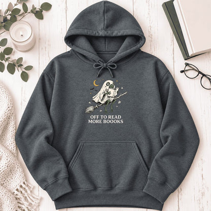 Off To Read More Booooks Softstyle Hoodie | Cozy Book Lover Gift Dark Heather