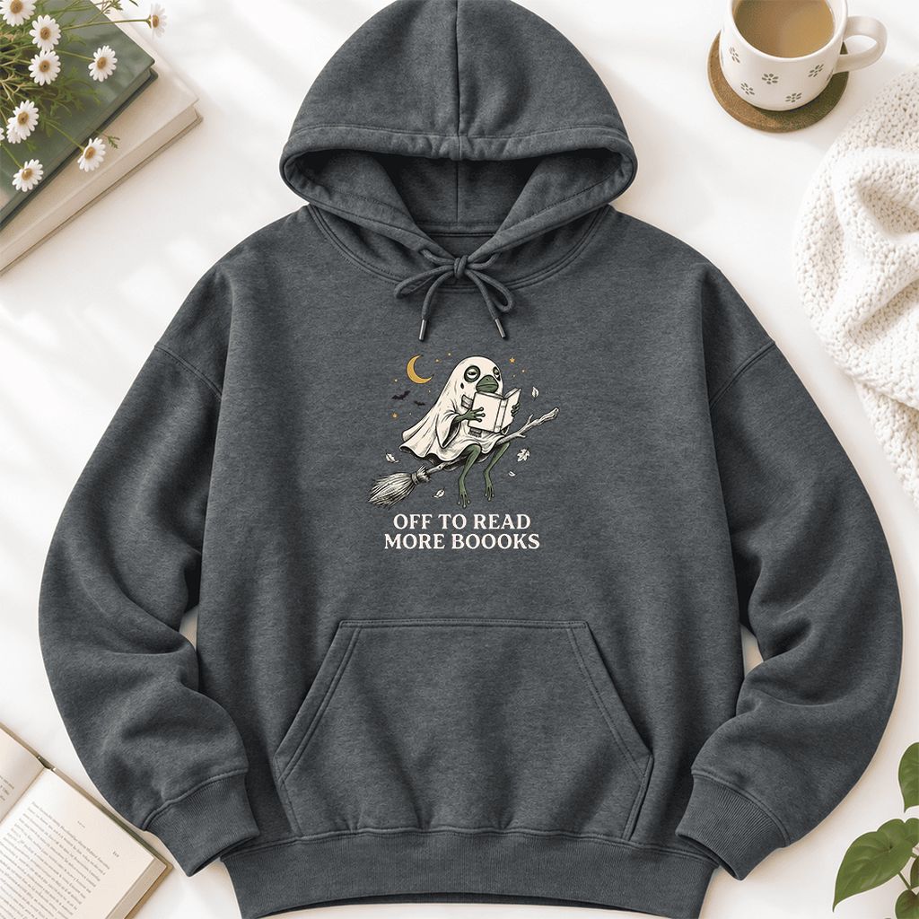 Off To Read More Booooks Softstyle Hoodie | Cozy Book Lover Gift Dark Heather