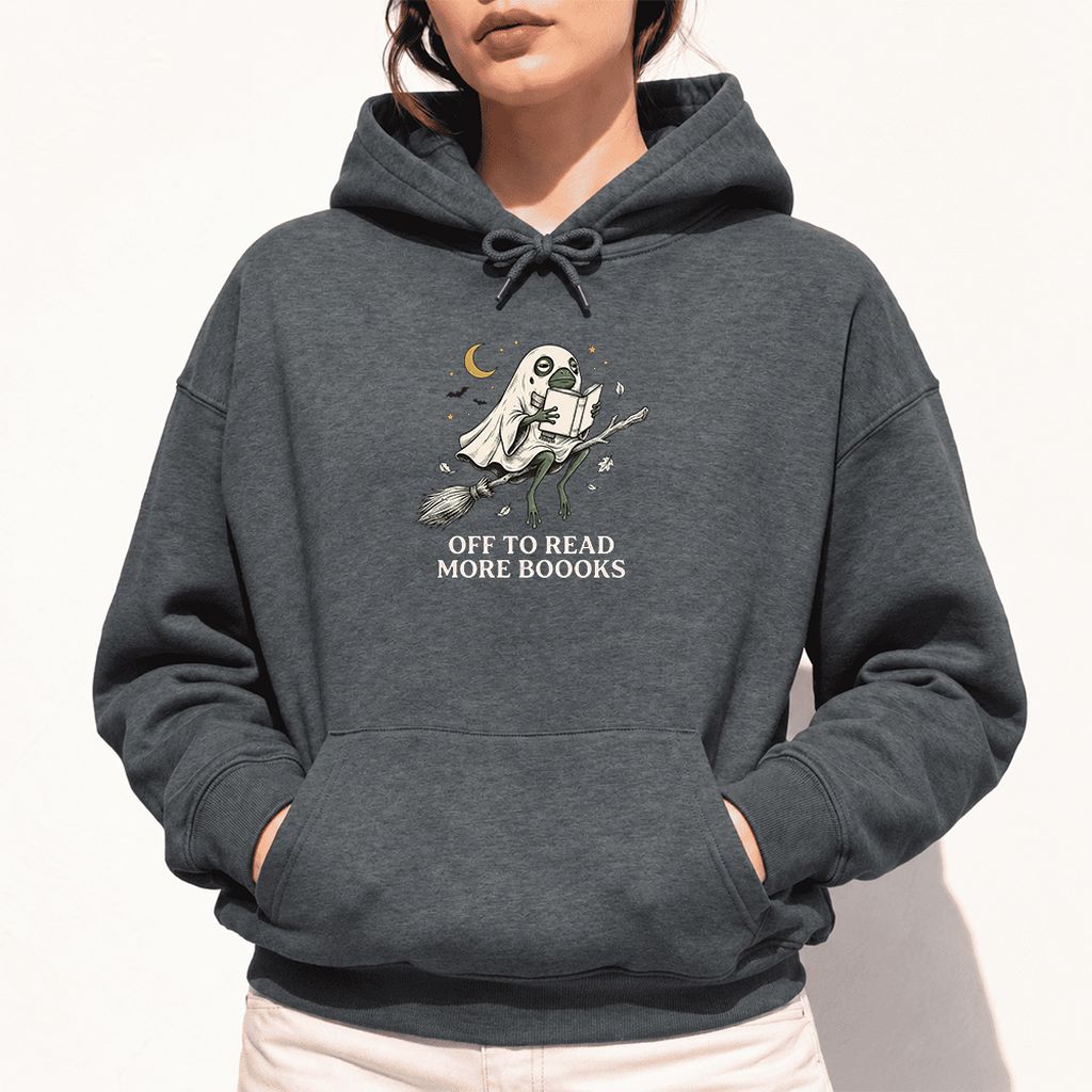 Off To Read More Booooks Softstyle Hoodie | Cozy Book Lover Gift Dark Heather