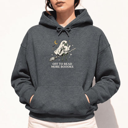 Off To Read More Booooks Softstyle Hoodie | Cozy Book Lover Gift Dark Heather