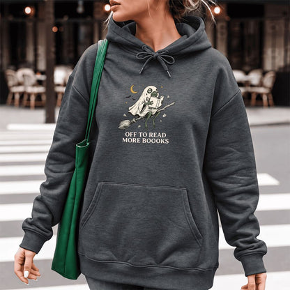 Off To Read More Booooks Softstyle Hoodie | Cozy Book Lover Gift Dark Heather