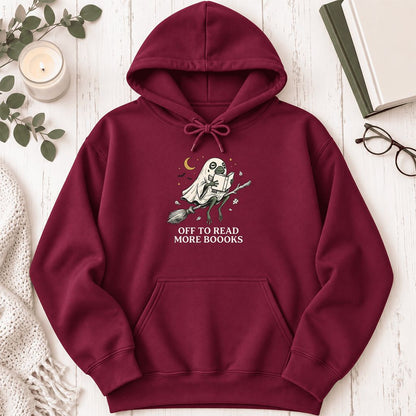 Off To Read More Booooks Softstyle Hoodie | Cozy Book Lover Gift Maroon