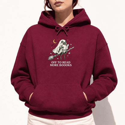 Off To Read More Booooks Softstyle Hoodie | Cozy Book Lover Gift Maroon