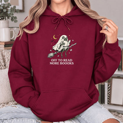 Off To Read More Booooks Softstyle Hoodie | Cozy Book Lover Gift Maroon