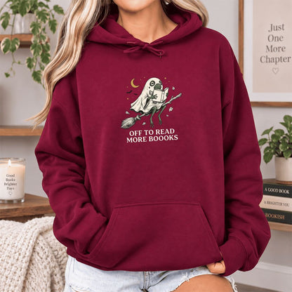 Off To Read More Booooks Softstyle Hoodie | Cozy Book Lover Gift Maroon