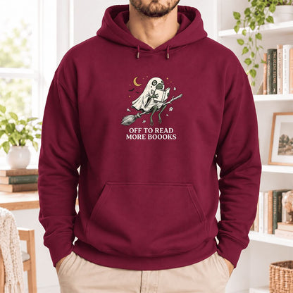 Off To Read More Booooks Softstyle Hoodie | Cozy Book Lover Gift Maroon