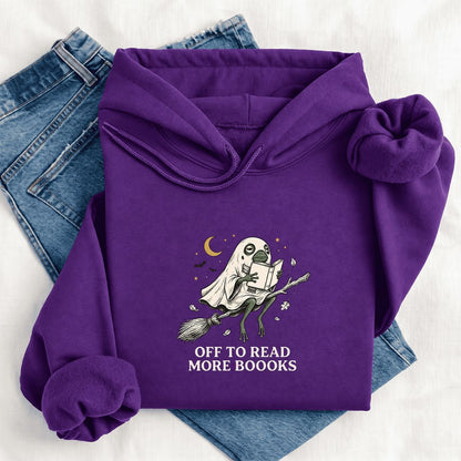 Off To Read More Booooks Softstyle Hoodie | Cozy Book Lover Gift Purple