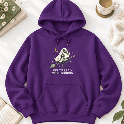 Off To Read More Booooks Softstyle Hoodie | Cozy Book Lover Gift Purple