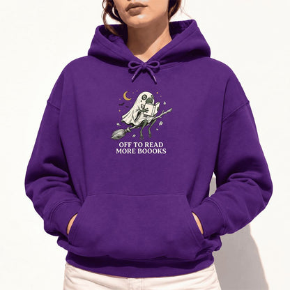 Off To Read More Booooks Softstyle Hoodie | Cozy Book Lover Gift Purple
