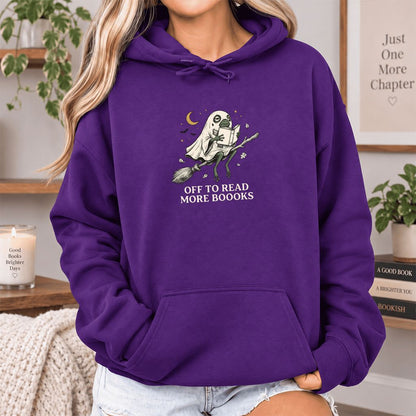 Off To Read More Booooks Softstyle Hoodie | Cozy Book Lover Gift Purple