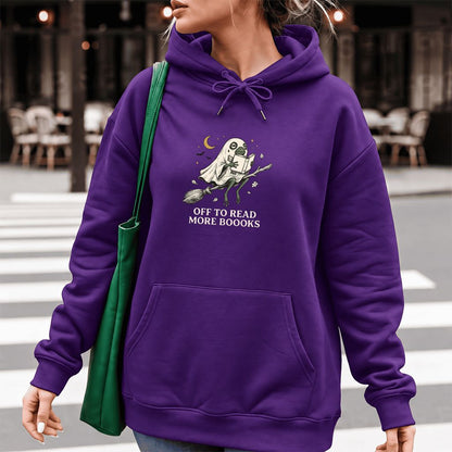 Off To Read More Booooks Softstyle Hoodie | Cozy Book Lover Gift Purple