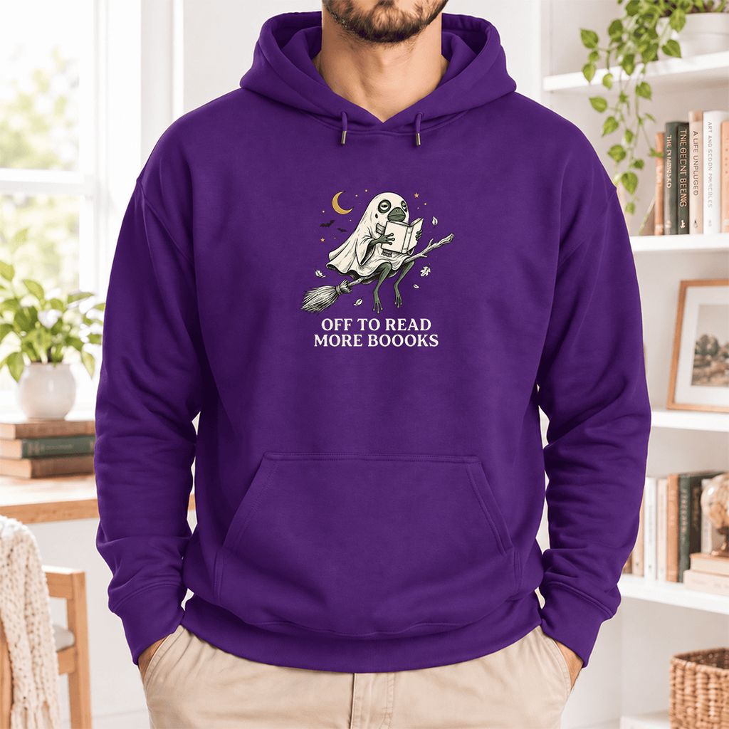 Off To Read More Booooks Softstyle Hoodie | Cozy Book Lover Gift Purple