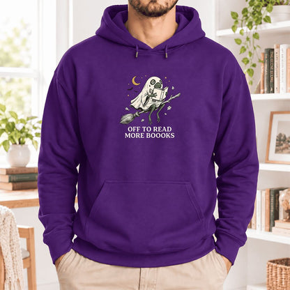 Off To Read More Booooks Softstyle Hoodie | Cozy Book Lover Gift Purple