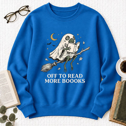 Off To Read More Booooks Softstyle Sweatshirt | Cozy Book Lover Gift Royal