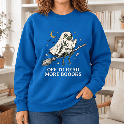 Off To Read More Booooks Softstyle Sweatshirt | Cozy Book Lover Gift Royal