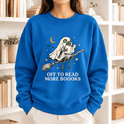 Off To Read More Booooks Softstyle Sweatshirt | Cozy Book Lover Gift Royal
