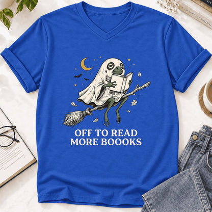 Off To Read More Booooks Ultra-Soft V-Neck | Cozy Book Lover Gift True Royal