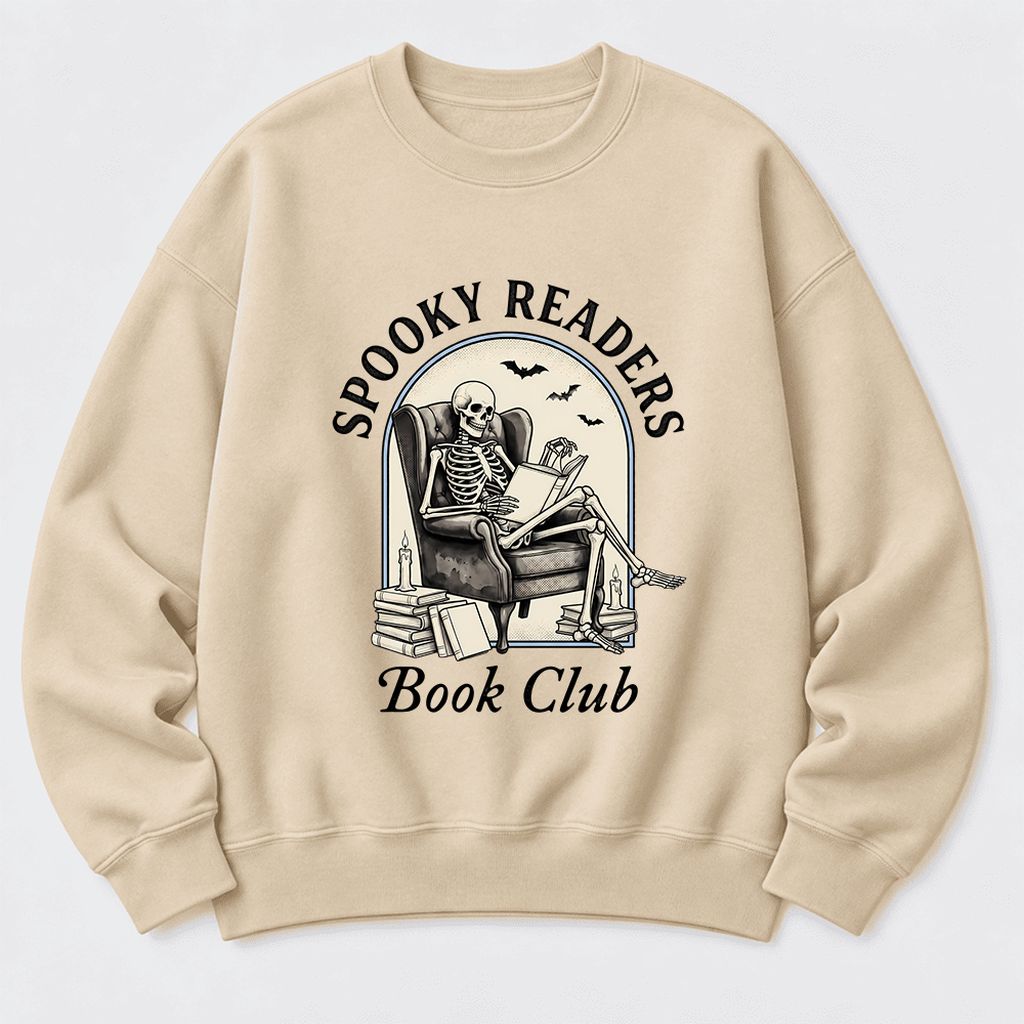 Spooky Readers Book Club Softstyle Sweatshirt | Halloween Book Lover Gift Sand