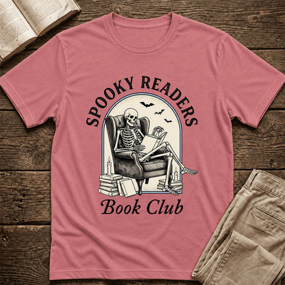 Spooky Readers Book Club Ultra-Soft Cotton T-Shirt | Halloween Book Lover Gift Mauve