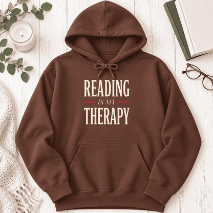 Reading Is My Therapy Softstyle Hoodie | Book Lover Gift Cocoa