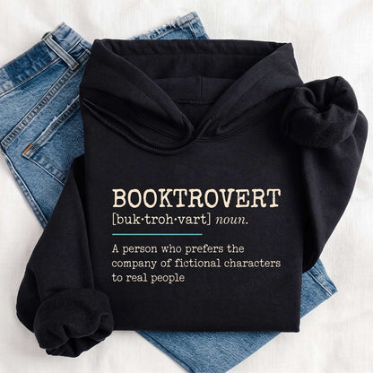 Booktrovert Softstyle Hoodie | Funny Book Lover Gift Black