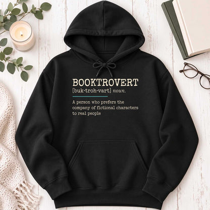 Booktrovert Softstyle Hoodie | Funny Book Lover Gift Black