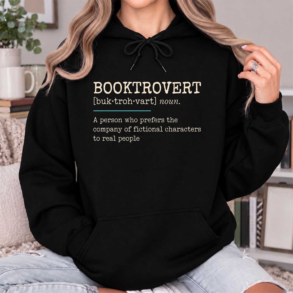 Booktrovert Softstyle Hoodie | Funny Book Lover Gift Black