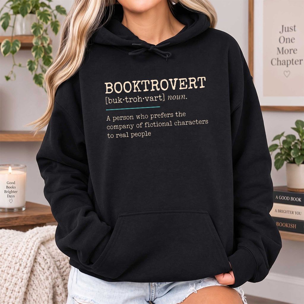 Booktrovert Softstyle Hoodie | Funny Book Lover Gift Black