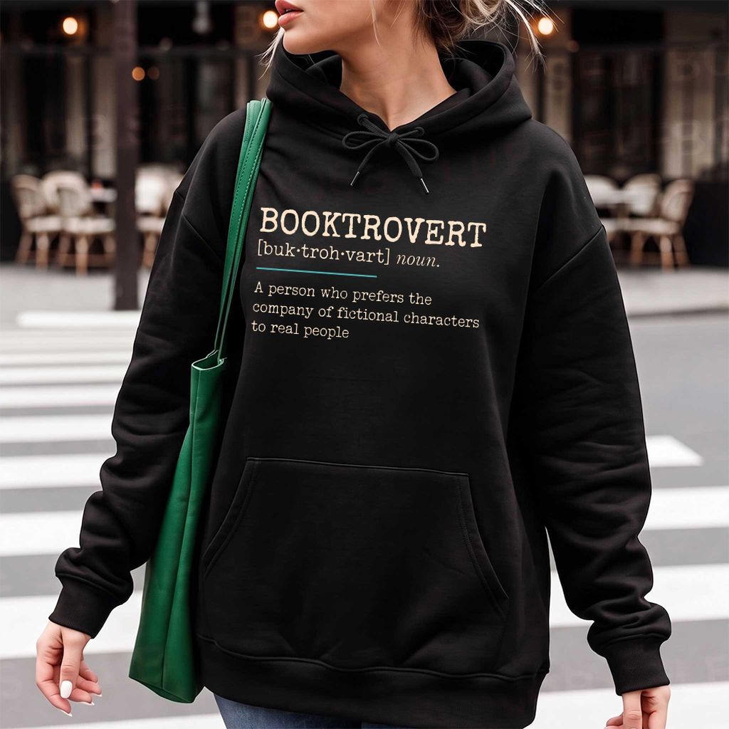 Booktrovert Softstyle Hoodie | Funny Book Lover Gift Black