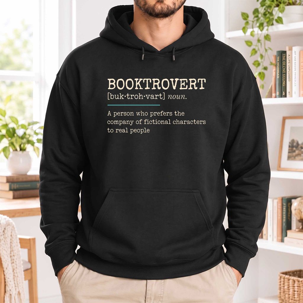 Booktrovert Softstyle Hoodie | Funny Book Lover Gift Black