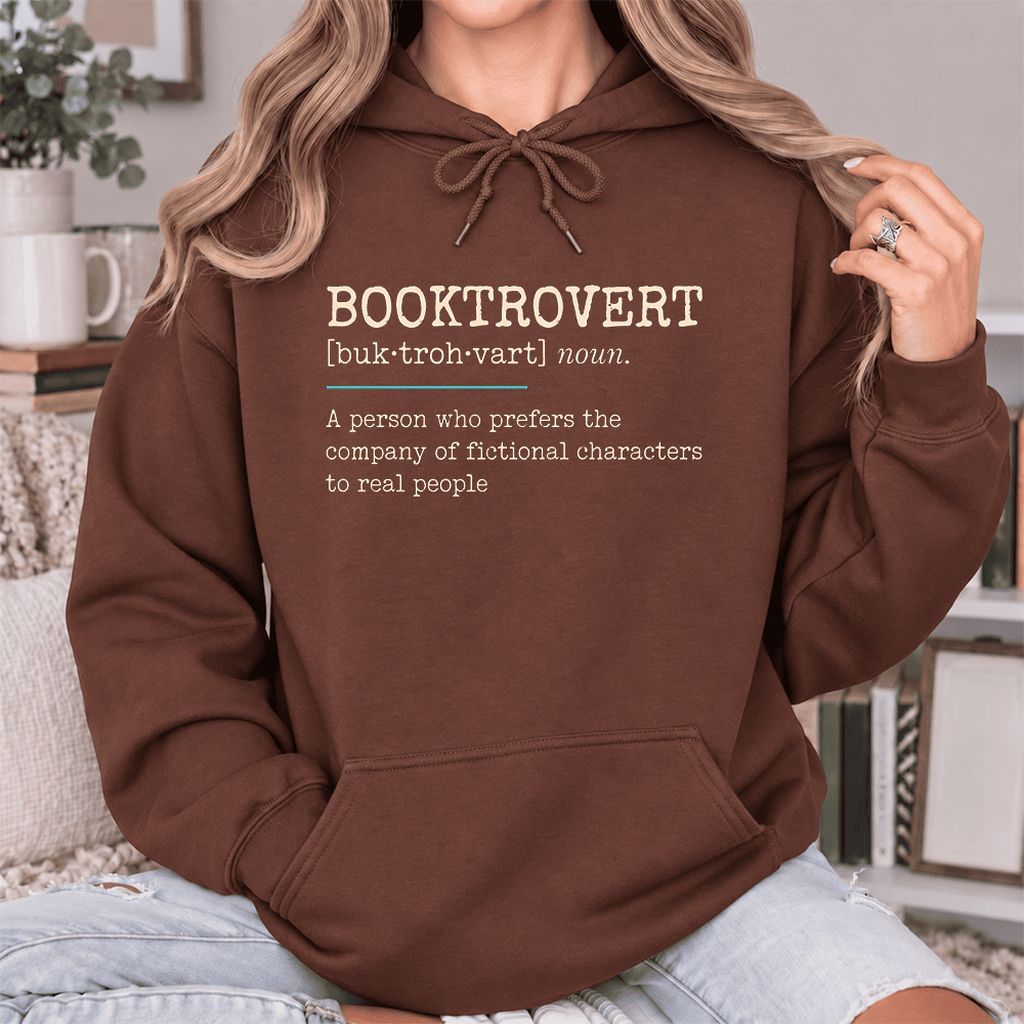 Booktrovert Softstyle Hoodie | Funny Book Lover Gift Cocoa