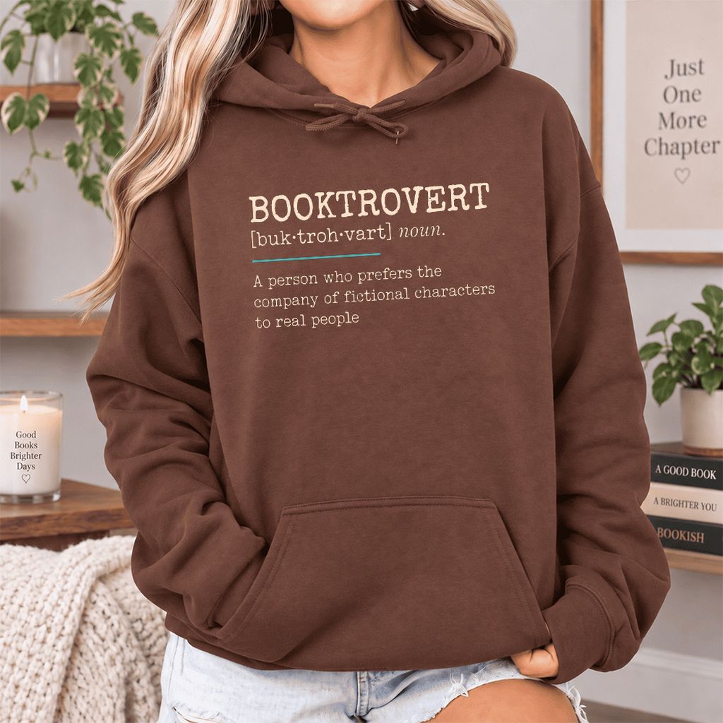 Booktrovert Softstyle Hoodie | Funny Book Lover Gift Cocoa