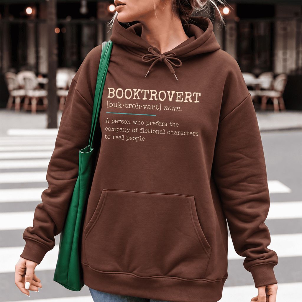 Booktrovert Softstyle Hoodie | Funny Book Lover Gift Cocoa