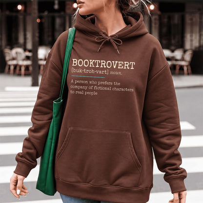 Booktrovert Softstyle Hoodie | Funny Book Lover Gift Cocoa