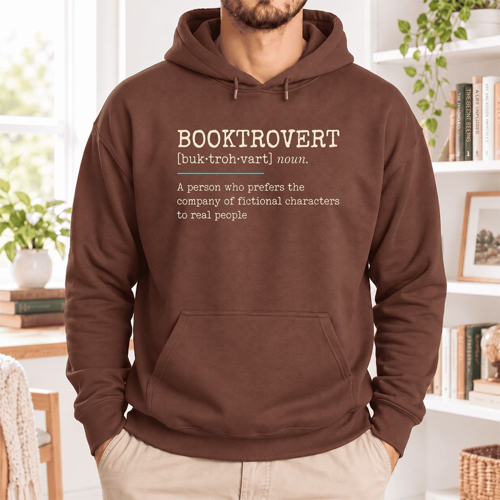 Booktrovert Softstyle Hoodie | Funny Book Lover Gift Cocoa