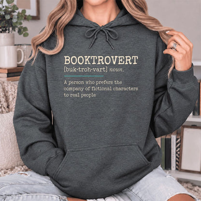 Booktrovert Softstyle Hoodie | Funny Book Lover Gift Dark Heather