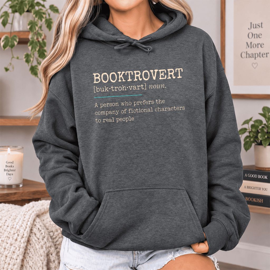 Booktrovert Softstyle Hoodie | Funny Book Lover Gift Dark Heather