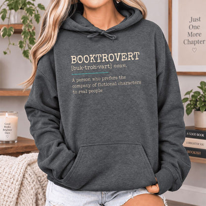 Booktrovert Softstyle Hoodie | Funny Book Lover Gift Dark Heather