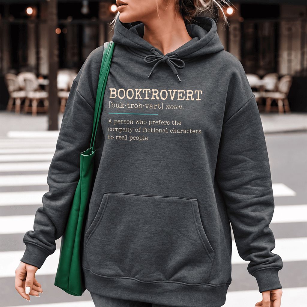 Booktrovert Softstyle Hoodie | Funny Book Lover Gift Dark Heather