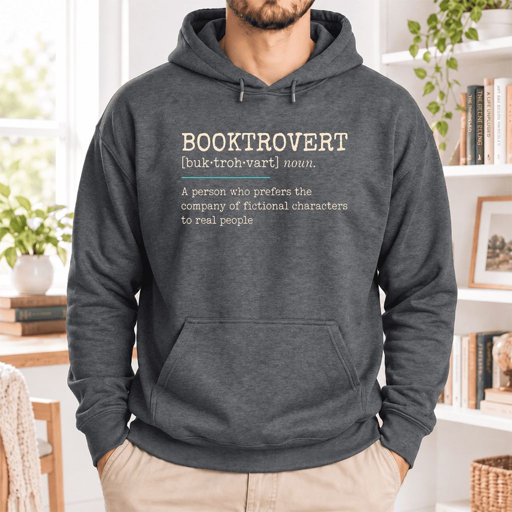Booktrovert Softstyle Hoodie | Funny Book Lover Gift Dark Heather