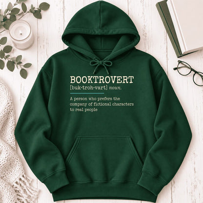 Booktrovert Softstyle Hoodie | Funny Book Lover Gift Forest Green