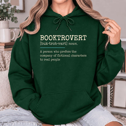 Booktrovert Softstyle Hoodie | Funny Book Lover Gift Forest Green