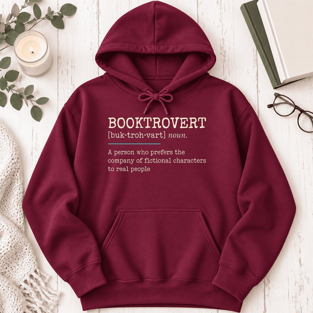 Booktrovert Softstyle Hoodie | Funny Book Lover Gift Maroon