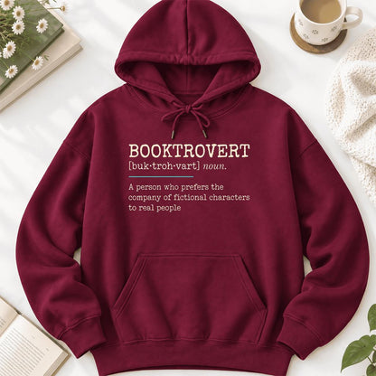 Booktrovert Softstyle Hoodie | Funny Book Lover Gift Maroon